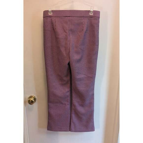 ZARA Women's M Pink/Purple Houndstooth Pull-on Pants, EUC - Picture 4 of 6